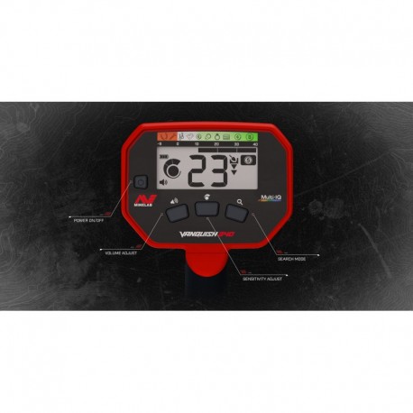Detector de metales Vanquish 340 pantalla