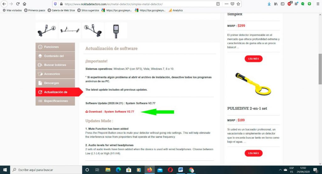 Nokta-Simplex-Actualización-midetector
